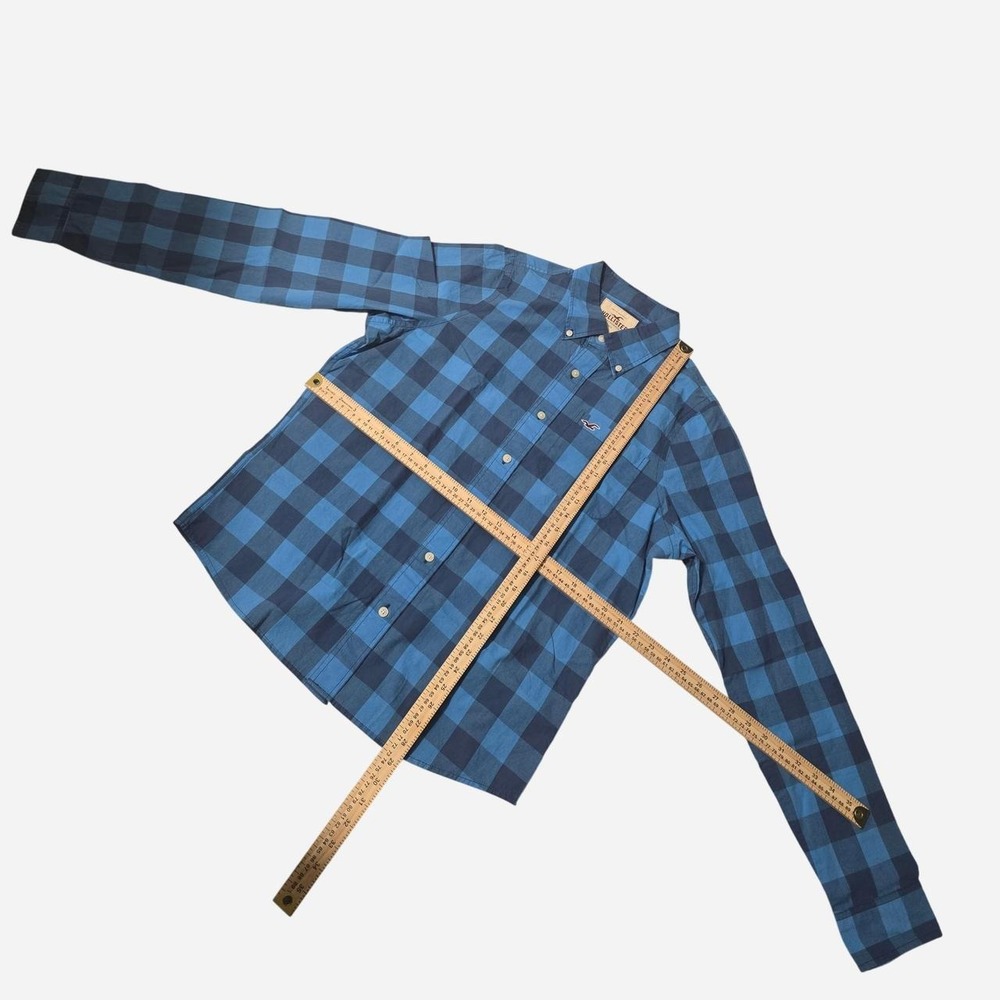 Hollister Blue Plaid Button Down Shirt Mens- XL - Picture 3 of 5